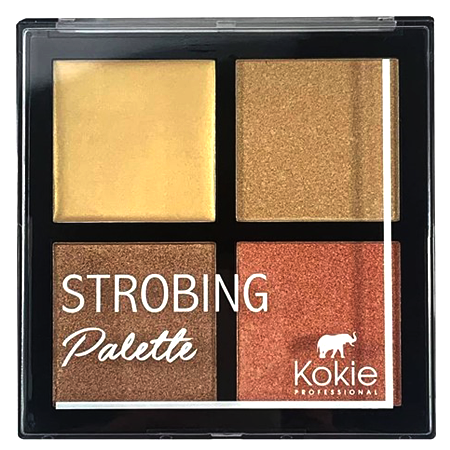 Kokie Cosmetics Strobing Palette #Get the Glow 21g ไฮไลท์พาเลท 4 หลุมใหญ่ เนื้อไฮไลท์ 2 แบบ ทั้งแบบครีม และแบบฝุ่น ในพาเลทเดียว