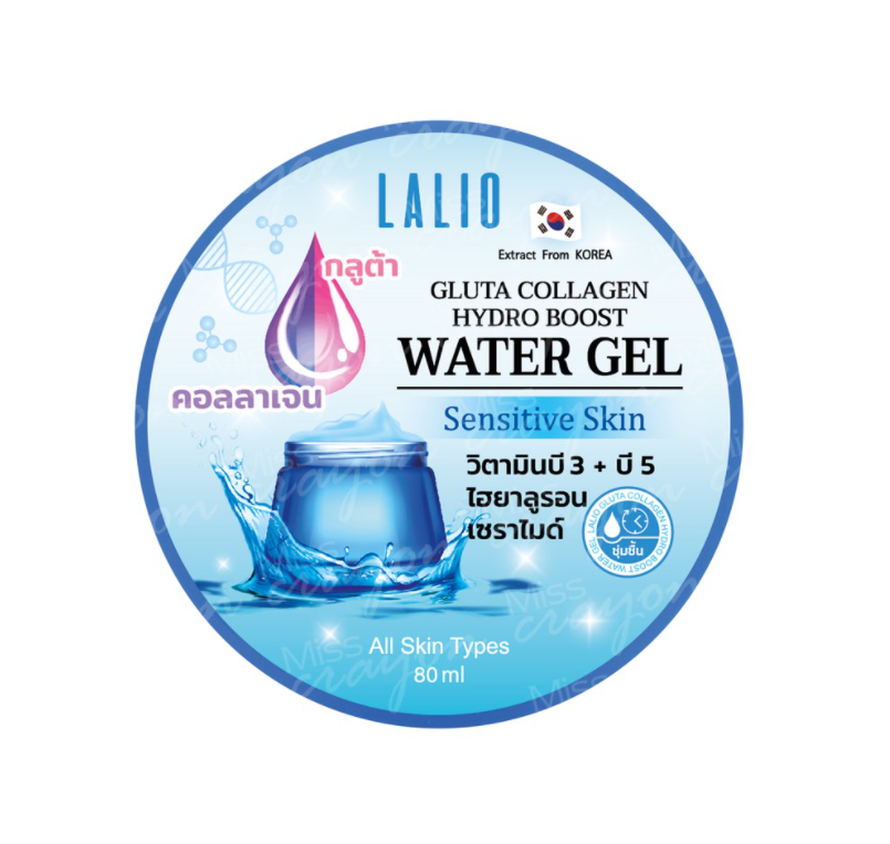 Lalio Gluta Collagen Hydro Boost Water Gel 80ml เจลบำรุงผิวหน้าสูตรอ่อนโยน ไม่มีแอลกอฮอล์ ผิวแพ้ง่ายใช้ได้ ช่วยให้ผิวชุ่มชื้น กระจ่างใสอย่างเป็นธรรมชาติ