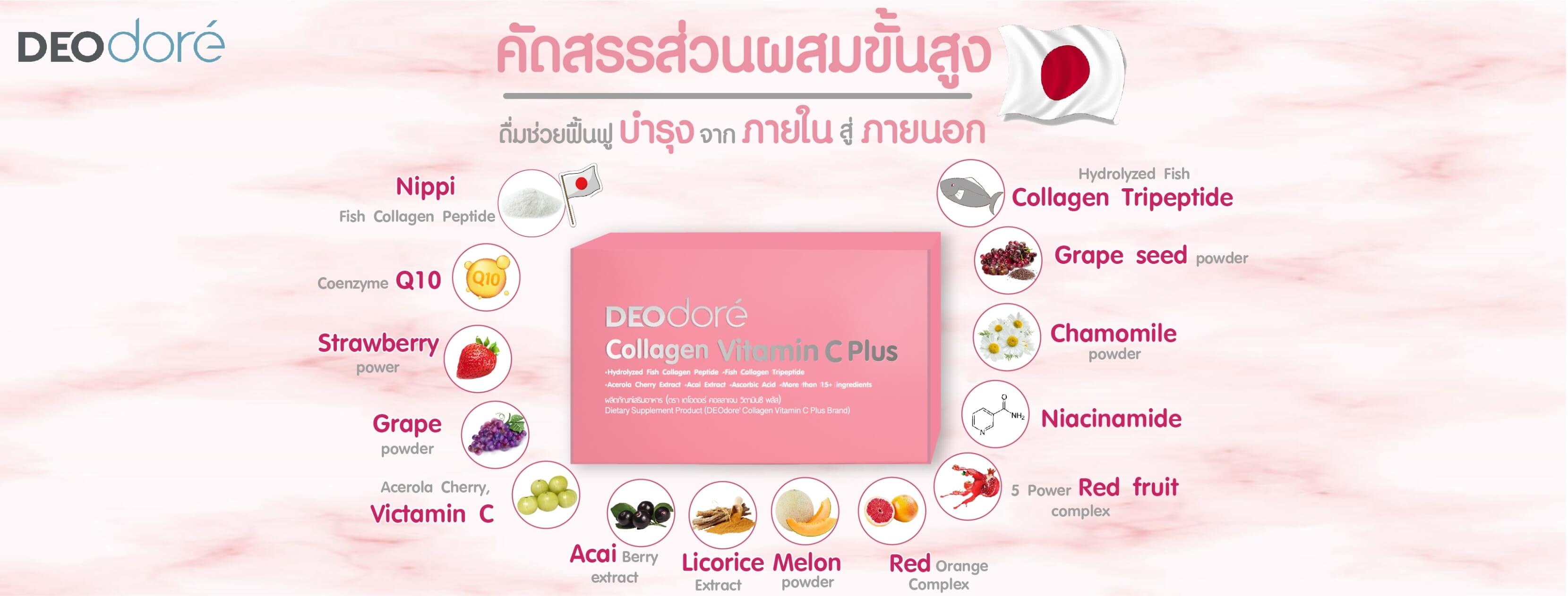 DEOdore' Collagen Victamin C plus 105g/7 ซอง