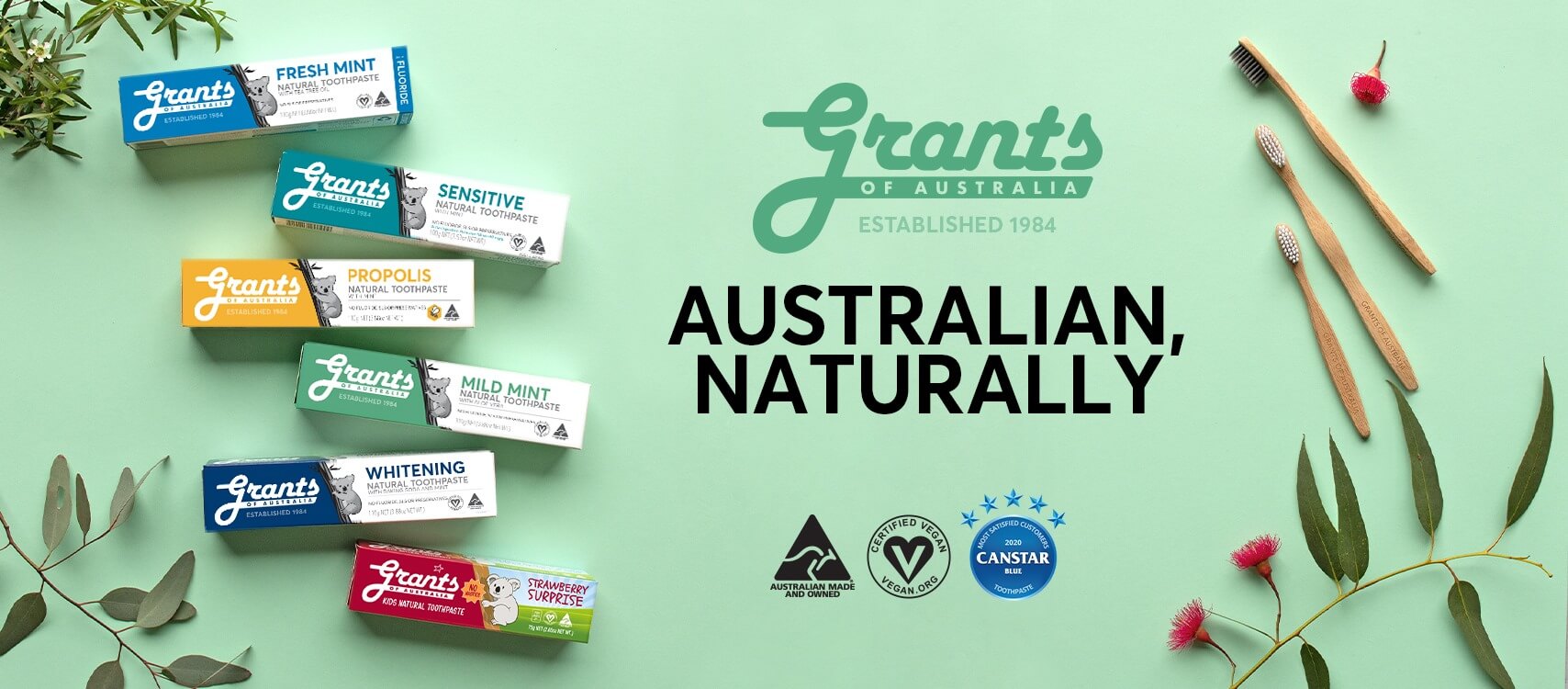 Grants of Australia Fresh Mint with Tea Tree Oil 110g 