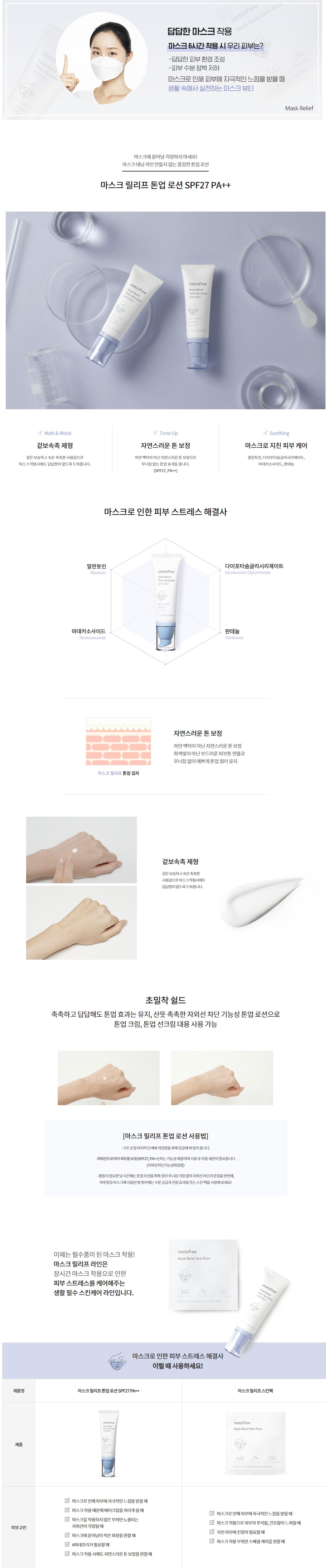 Innisfree,Innisfree Mask Relief Tone Up Lotion Spf27 Pa++ 40ml ,Innisfree Mask Relief Tone Up Lotion,Innisfree Mask Relief Tone Up Lotion รีวิว,