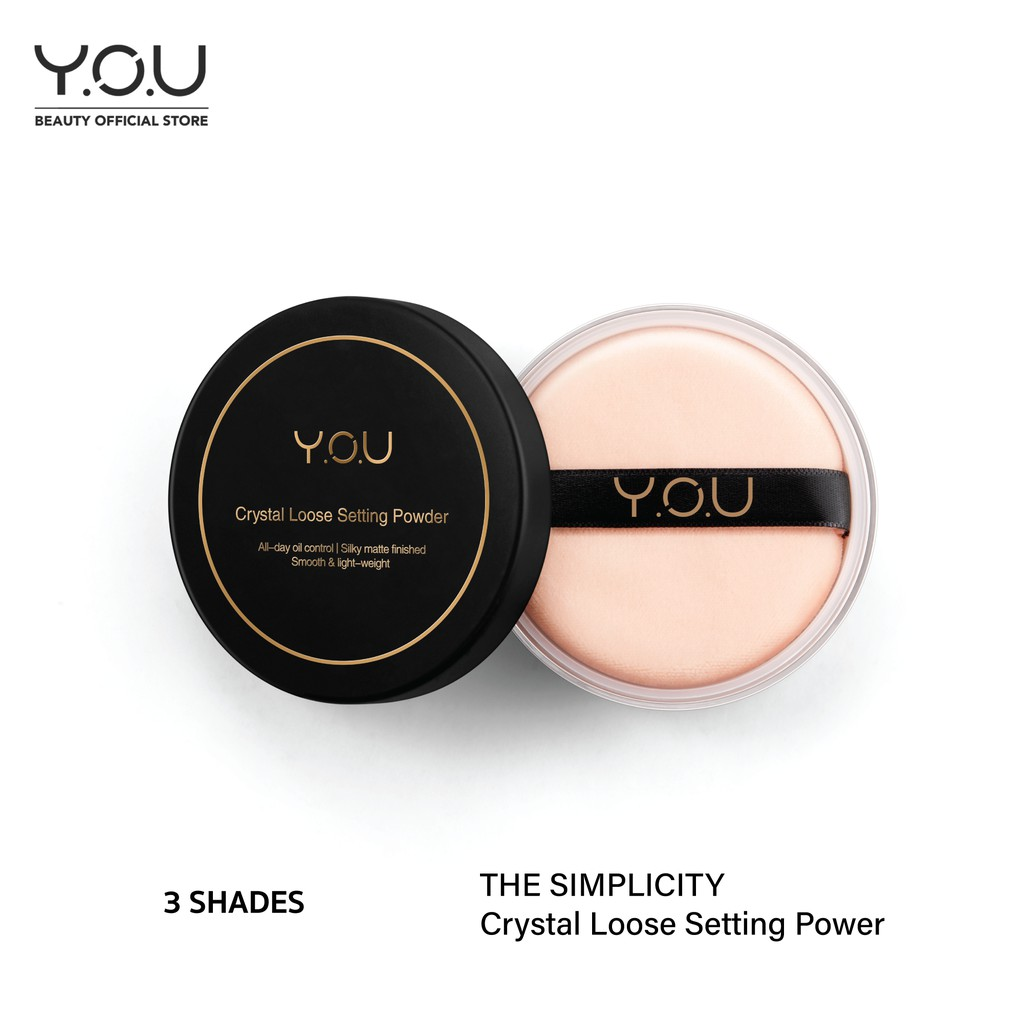 Y.O.U Crystal Loose Setting Powder #01 Light 6.8g แป้งฝุ่นที่มีสารสกัดจากชะเอมเทศเพื่อเซ็ตเมคอัพ ควบคุมความมันส่วนเกิน ให้ผิวกระจ่างใสคงอยู่ตลอดวัน