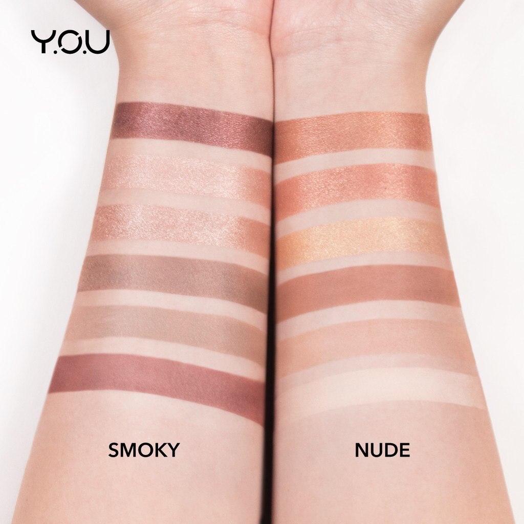 Y.O.U Natural Perfect Eyeshadow Palette #Nude 9g อายแชโดว์ 6 เฉดสีในตลับเดียว สูตรเนื้อครีม ติดแน่นกับผิวโดยไม่หลุดร่อนเป็นผงระหว่างวัน