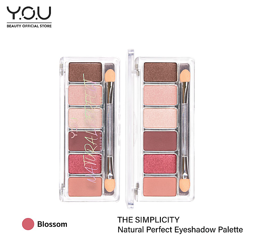 Y.O.U Natural Perfect Eyeshadow Palette #Blossom 9g อายแชโดว์ 6 เฉดสีในตลับเดียว สูตรเนื้อครีม ติดแน่นกับผิวโดยไม่หลุดร่อนเป็นผงระหว่างวัน