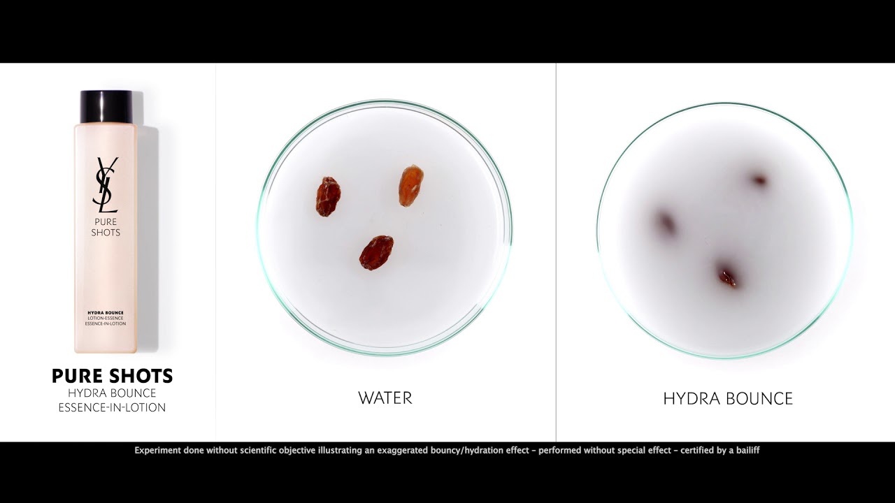 Yves Saint Laurent HYDRA BOUNCE ESSENCE-IN-LOTION ใช้เทคโนโลยีทรงประสิทธิภาพ MICRO-DROPLETS  Hydra Bounce Essence-in-Lotion แต่ละหยดนำส่งวอเตอร์ออยล์ดร็อปเล็ต (water-oil droplet) สู่ผิวนับพันหยด ซึ่งช่วยในการซึมซาบของผลิตภัณฑ์เพื่อการเสริมความชุ่มชื้นและมอบความรู้สึกสบายผิวในทันที โดยให้ฟินิชแบบครีมบนผิว