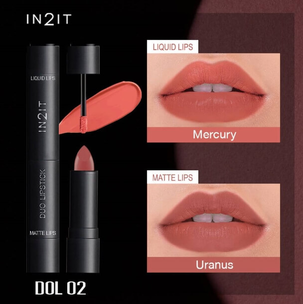 IN2IT Duo Lipstick ,Duo Lipstick,ลิปดูโอ้,ลิปสติก,ลิปสติกเนื้อลิควิด,Lipstick