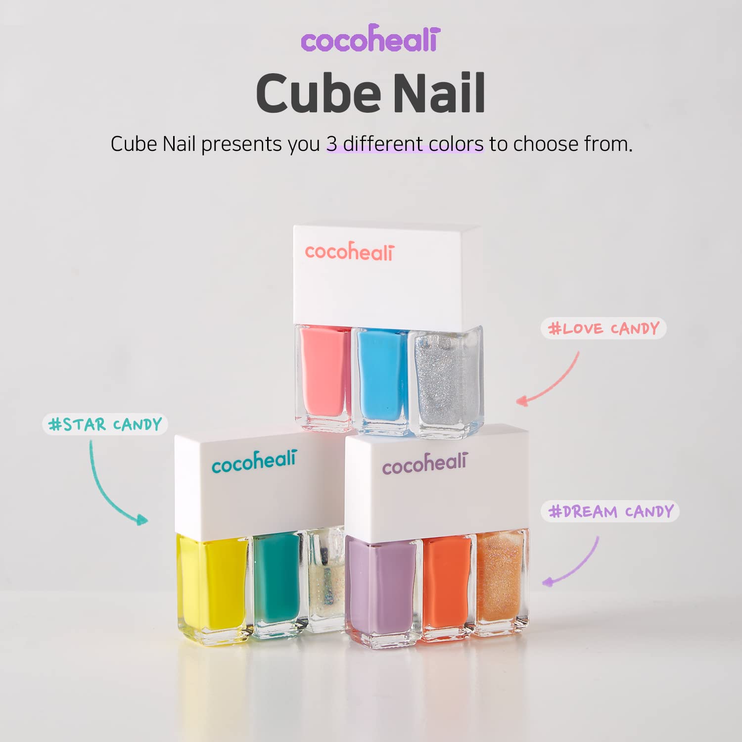 COCOHEALI Cube Nail Star Candy 13.5g สีทาเล็บปลอดภัยไร้สารอันตราย 100% เด็กทาได้ คุณแม่มั่นใจ ลอกออกได้ ไม่ต้องล้าง ไม่มีกลิ่นฉุน