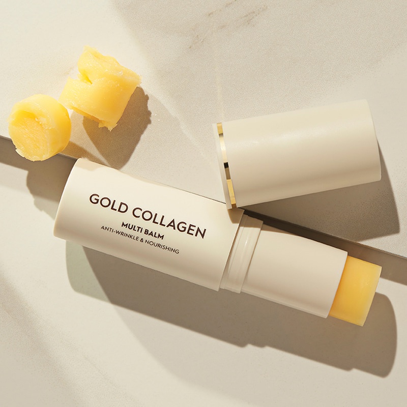 SNP Gold Collagen Multi Balm 9.7g ช่วยให้ผิวชุ่มชื้น ฉ่ำ โกลว์ หมดปัญหาเรื่องริ้วรอยทันทีที่ทา ใช้บำรุงและสามารถทาทับเมคอัพระหว่างวันได้