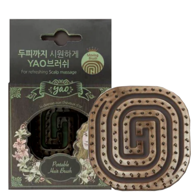 Yao Portable Nylon Brush 1ชิ้น/กล่อง วีพกพารุ่นขนแปรง Nylon ถูกออกแบบมาให้ยืดหยุ่น สามารถปรับไปตามรูปทรงของศีรษะ ช่วยให้ไม่เจ็บเวลาหวีและสางผมพันกันได้อย่างมีประสิทธิภาพ