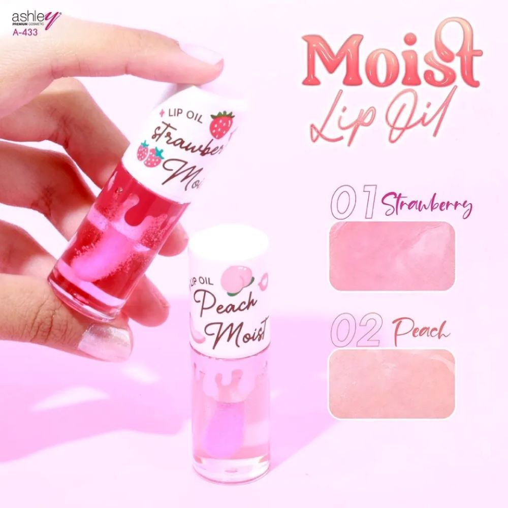 A 433-01 Ashley Moist Lip Oil No.01 Strawberry 4.6g,ราคา Ashley Moist Lip Oil , Ashley Moist Lip Oil รีวิว , Ashley