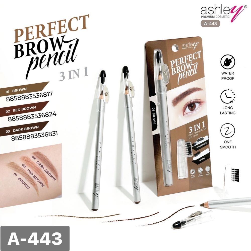 A 443 Ashley Perfect Brow Pencil 2.1g. 01 Brown, A 4 43 Ashley Perfect Brow Pencil , A 443 Ashley Perfect Brow Pencil ราคา ,A 443 Ashley Perfect Brow Pencil รีวิว