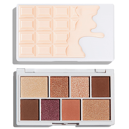 Makeup Revolution Eyeshadow(I Heart)-Choc Nudes Mini 10.2 g อายแชโดว์พาเลตต์ที่ได้รับแรงบันดาลใจจากช็อคโกแลต ! มาในเฉดสีนู้ดน้ำตาล พร้อมกลิ่นหวานหอมช็อกโกแลตแสนผ่อนคลาย