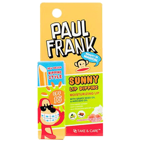 Paul Frank Sunny Lip Dipping UV Protection SPF15 3.4g. ลิปบาล์มเนื้อนุ่มพร้อมมอบความชุ่มชื้นให้กับริมฝีปาก และปกป้องริมฝีปากจากแสงแดด