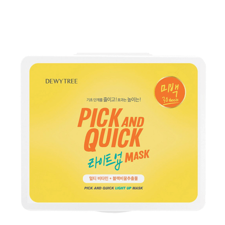Dewytree Pick And Quick Light Up Mask 380g แผ่นมาสก์หน้าที่มีสารสกัดของน้ำผึ้ง ช่วยให้ผิวที่หมองคล้ำ แห้งกร้านกลับมากระจ่างใส