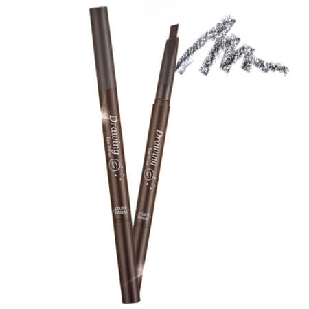 ETUDE Drawing Eye Brow #04 Dark Grey 0.25 g. ดินสอเขียนคิ้วยอดฮิตในตำนาน พร้อมแปรงในด้าม ให้คิ้วดูเป็นธรรมชาติแบบสาวเกาหลี เขียนง่ายสุดๆ