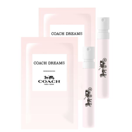 Coach ซื้อ 1 ฟรี 1 Dreams Eau De Parfum 1.2ml X 2 น้ำหอมรุ่นใหม่จาก Coach ให้กลิ่นแนวฟรุตตี้ฟลอรัลที่ไม่หวานจัด ให้ฟีลอบอุ่น สะอาดหมดจด