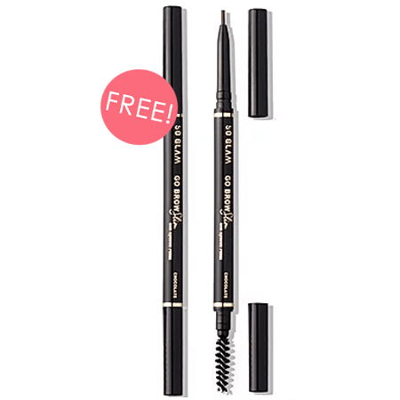 SO GLAM ซื้อ 1 ชิ้น ฟรี 1 ชิ้น !! Go Brow Slim Slim Eyebrow Pencil #02 Chocolate 0.05 g ดินสอเขียนคิ้วแบบหัวออโต้ ด้วยความเรียวเล็กของดินสอ ช่วยเขียนคิ้วให้สวยคมชัดแบบมือโปร