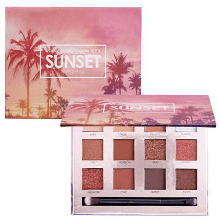FOCALLURE FA50 SUN SET Eyeshadow Palette อายแชโดว์พาเลตต์ 12 เฉดสี ให้โทนสีสวยละมุนแบบตะวันตกดินที่โรแมนติค เฉดสีแน่นจัด ไม่ตกร่อง ให้ความติดทนนานสูง