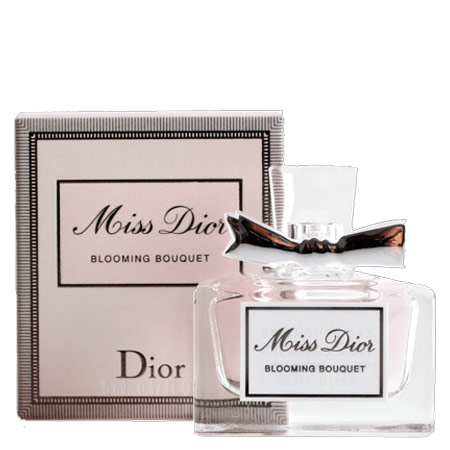 Dior Dior Miss Dior Blooming Bouquet EDT 5 ml (No Box) กลิ่นหอมอันสุนทรีย์ของดอกไม้ให้ความรู้สึกซุกซนแบบเจ้าหญิงแสนน่ารัก มาพร้อมกับขวดแก้วใสลายโบ