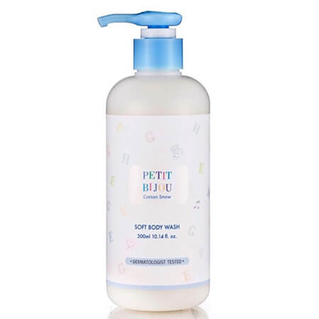 Etude House Petit Bijou Cotton Snow Soft Body wash 300ml ครีมอาบน้ำกลิ่นแป้งเด็ก ปราศจากสารระคายเคือง ให้ผิวหอมเนียนนุ่มดุจดั่งผิวเด็ก