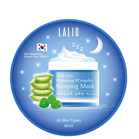 Lalio Aloe Vera Whitening 9 Complex Sleeping Mask 80ml ลาลิโอ อโล เวร่า ไวท์เทนนิ่ง ไนน์คอมเพล็ก สลีปปิ้ง มาสก์ ช่วยลดรอยสิว ผิวออร่าก่อนนอน