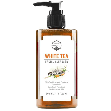 NATURISTA White Tea Facial Cleanser 300ml เจลล้างหน้าชาขาว สูตรอ่อนโยนไม่มีน้ำหอม ช่วยลดเรือนริ้วรอยและจุดด่างดำ