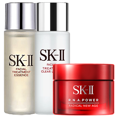 SK-II Set SK-II R.N.A.Power Radical New Age 15 ml + Facial Treatment Essence 30 ml + Facial Treatment Clear Lotion 30ml