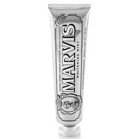 MARVIS Whitening Mint 85 ml (กล่องบุบนิดหน่อย ไม่มีผลต่อการใช้งาน) ยาสีฟันในตำนานจากอิตาลีที่ใครๆก็ตามให้ มอบลมหายใจหอมมิ้นสดชื่นยาวนาน ฟันขาวสะอาด