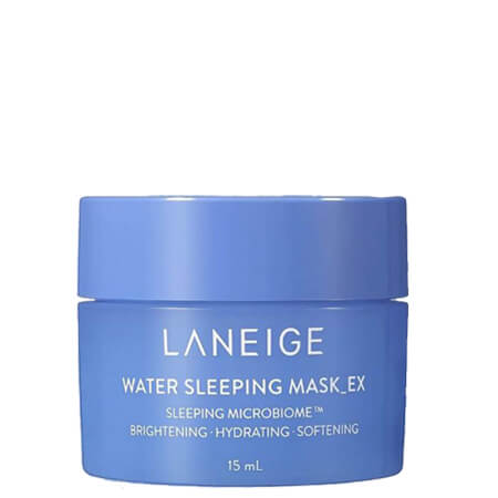 Laneige Water Sleeping Mask EX 15 ml สลีปปิ้งมาส์กสูตรใหม่ ฟื้นฟูสมดุลผิว เสริมเกราะป้องกันผิวยามค่ำคืน พร้อมเผยผิวแลดูกระจ่างใสยามเช้า