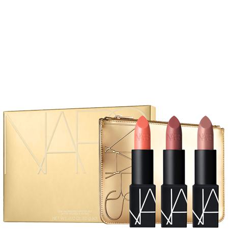 NARS Lips Uncensored Lipstick Set 3 pcs เซ็ตลิปสติกพร้อมกระเป๋า ลิปสติกสีสวยถึง 3 แท่ง จับคู่สีสวย ใช้งานง่าย เข้ากันได้ดีกับเมคอัพหลายลุค
