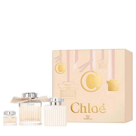 Chloe Eau de Parfum Gift Set 3 Items (กล่องบุบนิดหน่อย ไม่มีผลต่อการใช้งาน) เซ็ตกลิ่นหอมสุดหรูหราสดชื่น เซ็กซี่ เย้ายวนใจอย่างแท้จริง กลิ่นหอมที่เข้มข้น ในขวดสุดหรู คลาสสิค