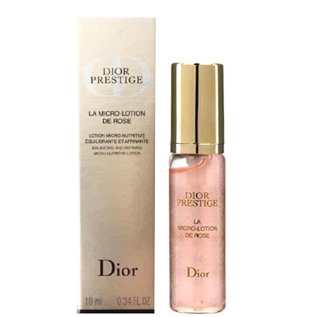 Dior Prestige La Micro-Lotion De Rose 10 ml โลชั่นบำรุงผิวน้ำมันกุหลาบ ให้ผิวสะอาดบริสุทธิ์ รูขุมขนกระชับเปล่งปลั่ง เผยผิวเนียนนุ่ม