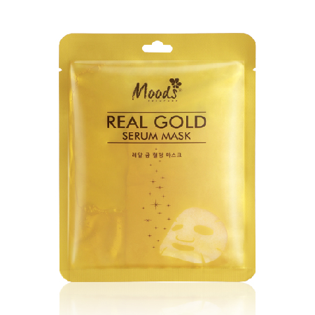moods Real Gold Serum Mask 38 ml มาส์คเซรั่มทองฟื้นบำรุงผิวที่อ่อนล้ากลับคืนยความชุ่มชื้น ผิวดูเนียนนุ่ม สวยใสอย่างที่ผู้หญิงทุกคนต้องการ