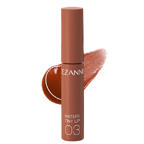 CEZANNE Watery Tint Lip 4g #03 Beige Brown ลิปทินท์ผสมออยล์ เติมแต่งริมฝีปาก เผยความฉ่ำวาว ไม่ติดหน้ากาก พร้อมบำรุงในตัว มอบความชุ่มชื้นให้ริมฝีปาก