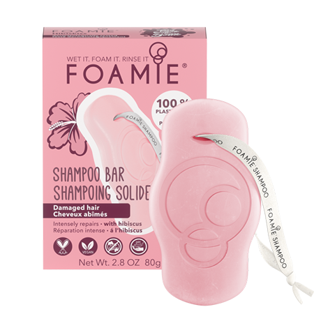 Foamie Shampoo Bar Damaged Hair With Hibiscus 80g แชมพูบาร์ สูตรดอกชบา นวัตกรรมใหม่ของการสระผม ที่ไม่มีส่วนผสมของสารสบู่