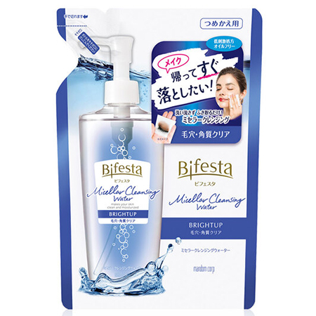 Bifesta Micellar Cleansing Water Brightup Refill 360ml สูตรใหม่! 3พลังไมเซล่า เช็ดเครื่องสำอางและทำความสะอาดผิว สูตรเพื่อผิวกระจ่างใส