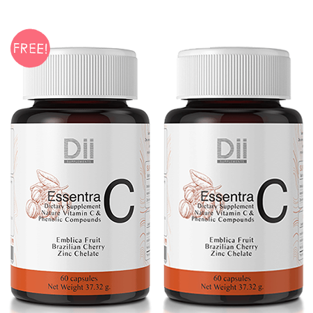 Dii Supplement ซื้อ 1 ชิ้น ฟรี 1 ชิ้น !! Essentra C (60 Capsules) วิตามินซีธรรมชาติสูตรดูแลทั้งสุขภาพกายและสุขภาพผิว ด้วยสารสกัดจากเชอร์รี่บราซิล