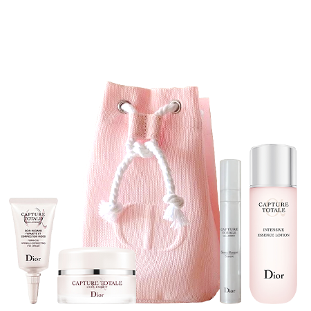Dior Capture Totale Skincare Set 4pcs With Drawstring Pink Pouch เซ็ตสกินแคร์ฟื้นฟูผิว ลดเลือนริ้วรอยเพื่อผิวเปล่งประกาย โกลวสุขภาพดี