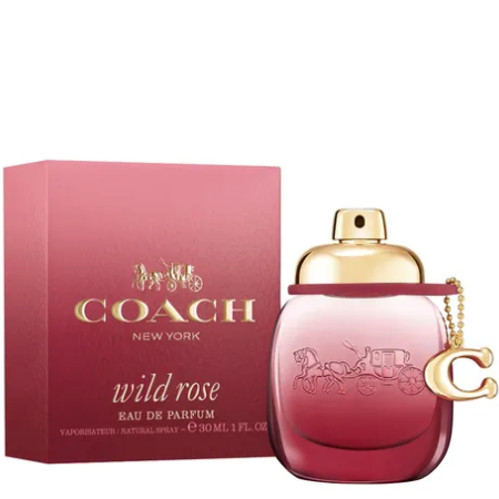 Coach Wild Rose Eau De Parfum 30ml กลิ่นหอมที่ละเอียดอ่อนและเข้มข้นผสมผสานกับลูกเกดสีแดงฉ่ำกับดอกกุหลาบบานและแอมบรอกซานอันอบอุ่น