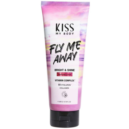 KISS MY BODY Bright & Shine Perfume Lotion SPF30 PA+++ #FLY ME AWAY 200g หอมละมุน สดใสแบบสาวช่างฝัน เติมเสน่ห์ด้วยโทนซีตรัสให้ดูซุกซน เปล่งประกายความหวานไปรอบตัว